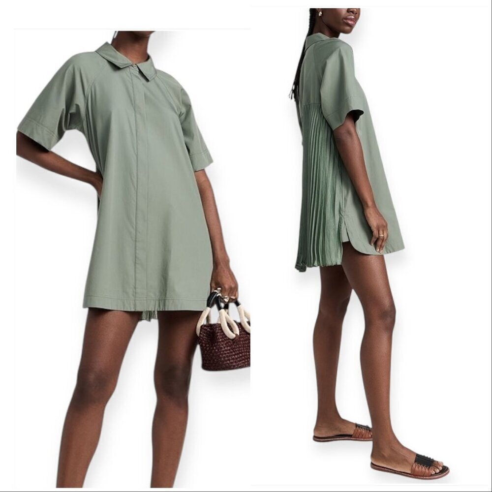 Simkhai Blanche Shirt Dress, Size XS Khaki Green NWT